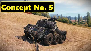 Concept No. 5. 10k dmg, 5 kills. World of Tanks Top Replays.