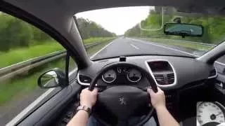 Peugeot 207 SW 1.4 (2009) on German Autobahn - POV Top Speed Drive