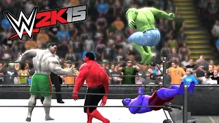 HULK & RED HULK VS BLUE HULK & GREY HULK - EXTREME RULES TORANDO TAG TEAM MATCH - WWE 2k15