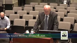 Farmers Branch City Council Meeting | October 13, 2020