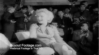 HD Stock Footage Marilyn Monroe and Joe Dimaggio Tokyo 1954 Newsreel