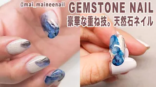 Gemstone gel nail with Sandy & Ink & Dragon - maineenail