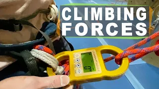 Lead falls in climbing gyms - how much forces does it generate? Climbing Science!