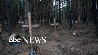 Mass graves discovered close to a previously Russian-held territory