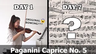 Learning Paganini Caprice No. 5 in One Week? (Original Bowing???)