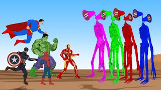 Team Hulk VS Color Team Siren Head [HD] | SUPER HEROES MOVIE ANIMATION