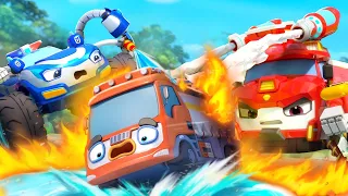 🔥Tanker Truck is Leaking Oil | 🚒🚓Rescue Team | Monster Cars | Kids Songs | Kids Cartoon | BabyBus