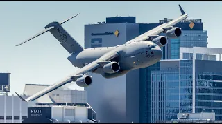 RAAF aircrafts fly LOW over Brisbane CBD