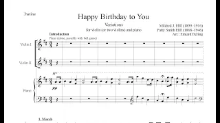 Variations on "Happy Birthday to You" by Eduard Bering for violin (or two violins) and piano.