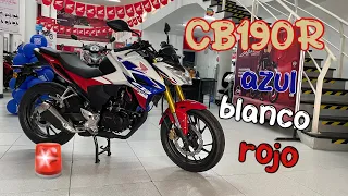 🚨NUEVA CB 190R HONDA 😱 BLANCO AZUL ROJO 😎