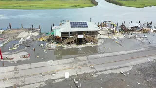 Leeville, La Hurricane Ida aftermath- drone