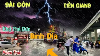 Sài Gòn Ngập Lụt Đường Bể Cống Bung | Tiền Giang: Cầu Rạch Miễu 2 Mưa Lớn Trung Lương Mỹ Tho