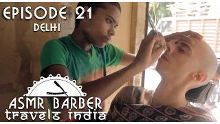 Young Indian Street Barber - Shave and Head Massage - ASMR intentional