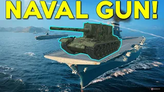 WOTB | NAVAL GUN ON A TANK!