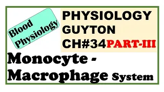 Ch#34 PART-3 Physiology Guyton | Monocyte Macrophage System | Introduction to WBCs