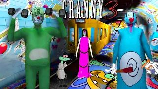 Granny 3 OGGY mode Fullgameplay |Oggy granny aur Jack grandpa ka train se bhaga🤣