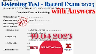 IELTS Listening Actual Test 2023 with Answers | 19.04.2023
