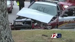 North Smithfield police cruiser crash