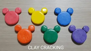 Rainbow Mickey Mouse clay cracking  무지개 미키 마우스 점토 부수기