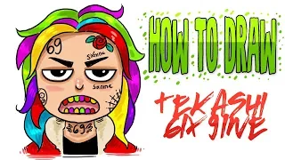 how to draw Tekashi 6ix9ine step by step