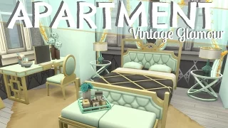 The Sims 4: VINTAGE GLAMOUR APARTMENT | MINT & GOLD (SPEED BUILD) NO CC