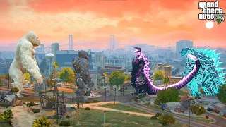 Shin Godzilla and Godzilla Earth vs Mechani Kong and Kong Giant George - GTA V Mods