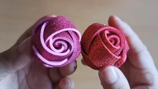 DIY Instructions for making simple roses from Styrofoam