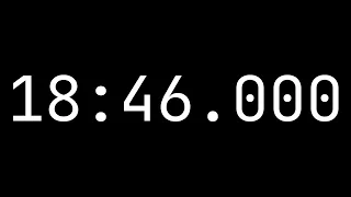 Countdown timer 18 minutes, 46 seconds [18:46.000] - White on black with milliseconds