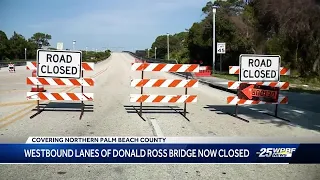 Westbound lanes of Donald Ross Bridge closed