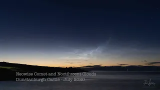 Neowise & noctilucent clouds at Dunstanburgh Castle, Northumberland