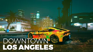 Walking in downtown Los Angeles CA | GTA 5 Realistic graphics