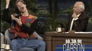 Jim Carrey Shows Off His Crazy 1980s Jacket on Johnny Carson's Tonight Show