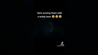 Sark scaring Terroriser and Moo with a teddy bear