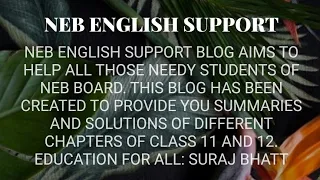 Neb English Support for Grade 11 Compulsory English [ A Blog for All My Dear Students ]