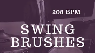 Jazz Drum Brushes Play Along - Fast Swing - 208 BPM