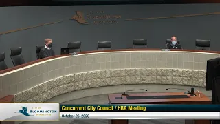 October 26, 2020 Bloomington City Council/HRA Concurrent Meeting