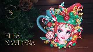 Holiday Elf Mug in Cold Porcelain Clay | Escuela Manos Creativas (SPANISH AUDIO)