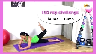 FREE FUSION MAT Workout - BARLATES BODY BLITZ 100 Rep Challenge BUMS + TUMS with Linda Wooldridge