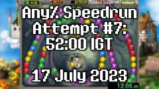 Zuma Deluxe - Any% Speedrun Attempt #7: 52:00 IGT (17 July 2023)