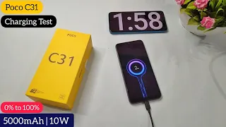 Poco C31 Charging Test ⚡ | 0% - 100% | Charging Time | 5000mAh Battery 10W Charger | Hindi