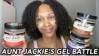 Trying All of Aunt Jackie’s Curl Elongating Gels 😱 Don’t Shrink VS Ice Curls VS Curl Boss