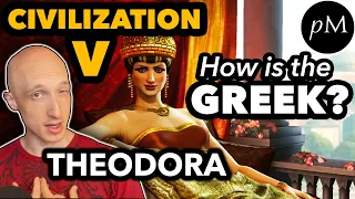 Theodora's Greek: Civilization V. How is her pronunciation?