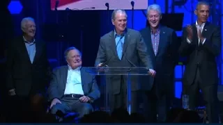 Former Presidents speak at relief concert