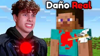 Minecraft pero Recibo Daño en la Vida Real