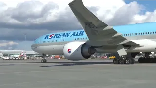 Boeing 777 - Korean Air na letišti v Praze - záznam livestreamu