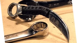 How to Make: RAZOR SHARP Knife From a Wrench (Karambit)