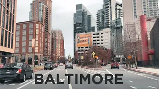 Baltimore  |  Downtown sunset drive in one of Americas oldest cities 🇺🇸  |  Skyscrapers 4k