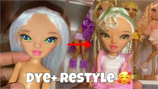 DYEING & RESTYLING ONE OF THE NEW COLOR & CREATE RAINBOW HIGH DOLLS | IN-DEPTH HAIR TUTORIAL