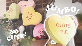 Making Jumbo Candy Hearts / Conversation Hearts / Sweethearts DIY /  Up-cycled Valentine's Day Decor