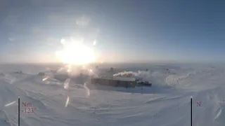 Антарктида, ст. Восток. Замедленная видеосъемка в 360 градусов